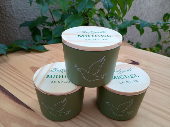 Vela Aromática 100g Vidro Colorido Personalizado com Organza