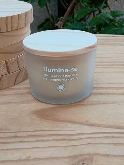 Vela Aromática 100g Vidro Fosco com Personalização em Branco