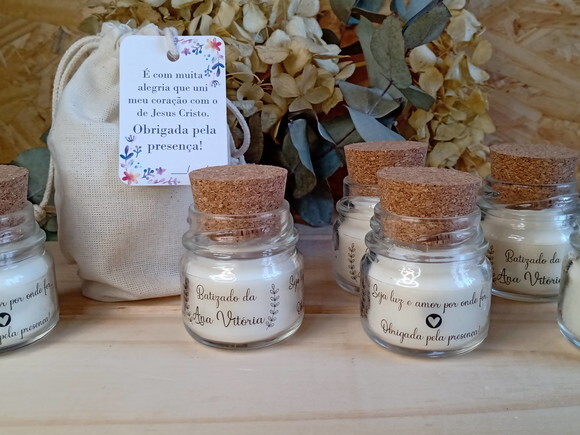 Vela Aromática 40g com Saquinho de Algodão e Tag