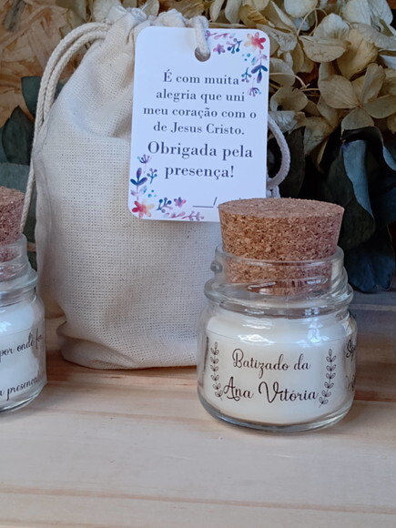 Vela Aromática 40g com Saquinho de Algodão e Tag