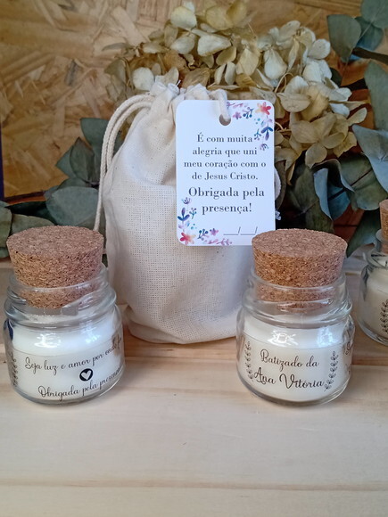 Vela Aromática 40g com Saquinho de Algodão e Tag