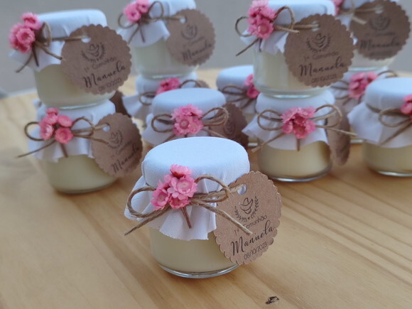 Vela Aromática 40g com Tecido na Tampa e Mini Buque de Flor