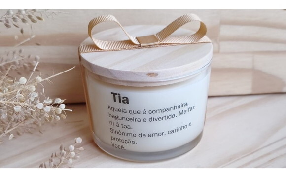 Vela Aromática Personalizada para Anúncio de Gravidez
