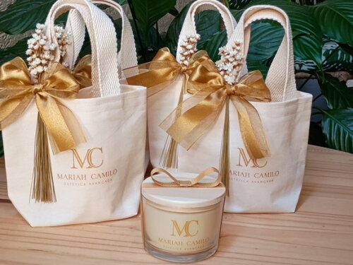 Brinde Corporativo Vela Aromática 100g com Mini Ecobag