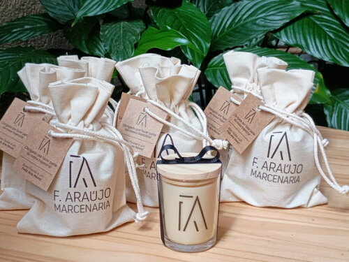 Brinde Corporativo Vela Aromática 60g com Saquinho e Tag