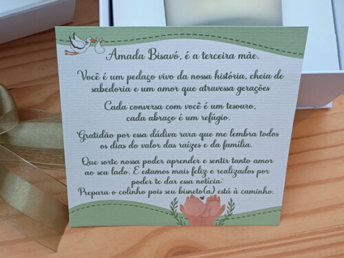 Caixa Anúncio Gravidez Vela Aromática 220g Vidro Fosco