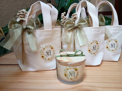 Lembrança Aniversário Vela Aromática 100g com Mini Ecobag
