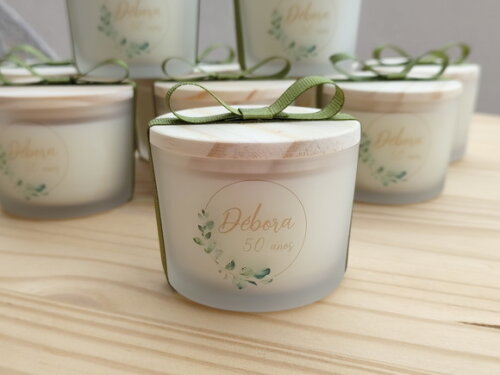 Lembrança Aniversário Vela Aromática 100g no Vidro Fosco
