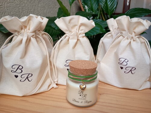 Lembrança Casamento Vela Aromática 100g com Pingente