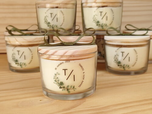 Lembrança Casamento Vela Aromática 100g Personalizada
