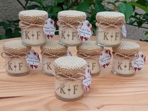 Lembrança Casamento Vela Aromática 40g com Tag