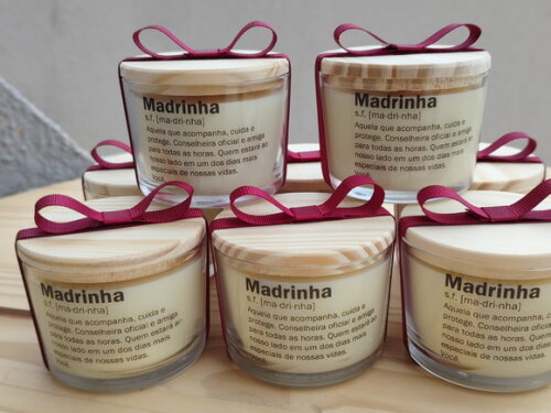 Lembrança Madrinha de Casamento Vela Aromática 100g