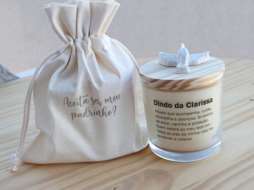 Lembrança Padrinhos Vela Aromática 220g com Embalagem