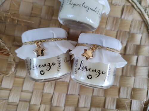Lembrança Personalizada Mini Vela Aromática 40g com Pingente