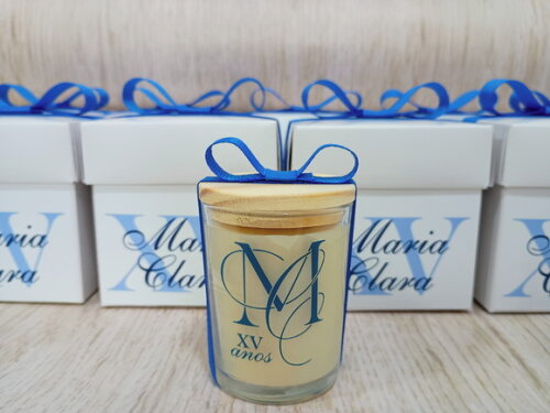 Lembrancinha 15 Anos Vela Aromática 60g com Caixa