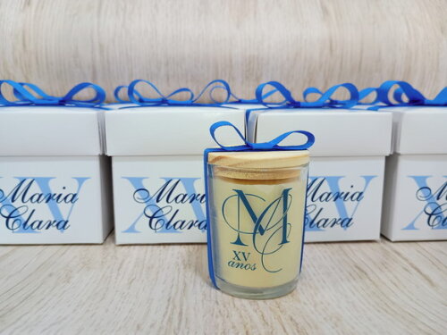 Lembrancinha 15 Anos Vela Aromática 60g com Caixa