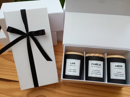 Trio de Velas Aromáticas 60g com Vidro Preto