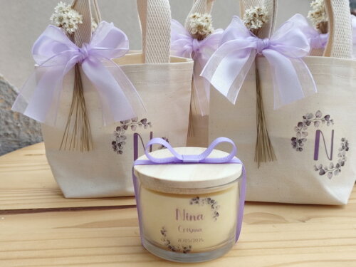 Vela Aromática 100g com Mini Ecobag Lembrança de Sacramentos