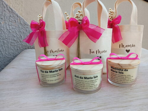 Vela Aromática 100g com Mini Ecobag Personalizada Individual