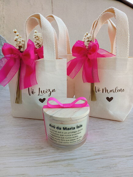 Vela Aromática 100g com Mini Ecobag Personalizada Individual
