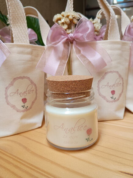 Vela Aromática 100g com Tampa de Cortiça e Mini Ecobag