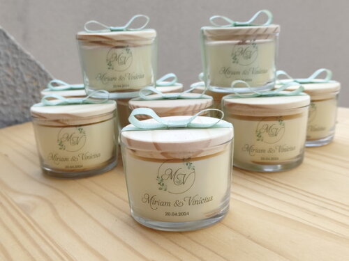 Vela Aromática 100g Lembrança Personalizada para Casamento