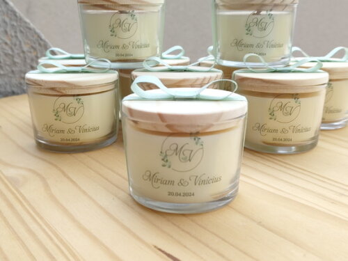 Vela Aromática 100g Lembrança Personalizada para Casamento