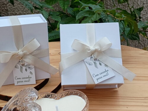 Vela Aromática 100g no Porta Joias de Coração na Caixa