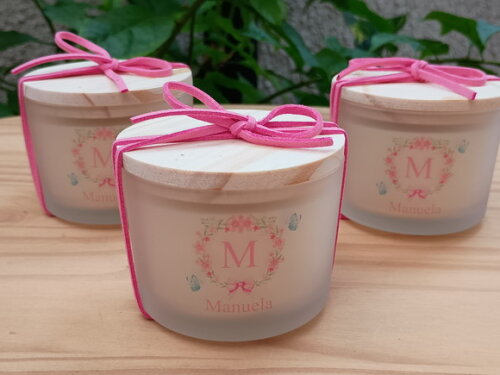 Vela Aromática 100g no Vidro Fosco Lembrança Personalizada