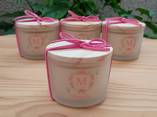 Vela Aromática 100g no Vidro Fosco Lembrança Personalizada