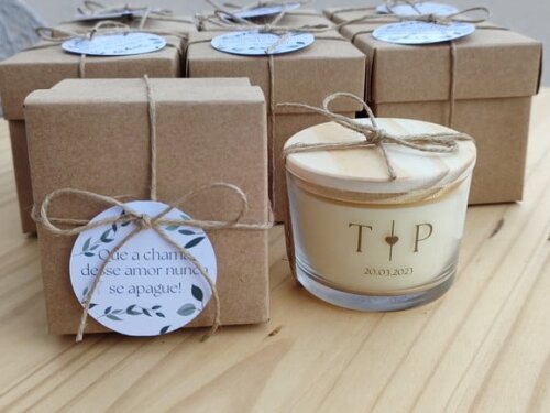 Vela Aromática 100g Personalizada na Caixa Kraft