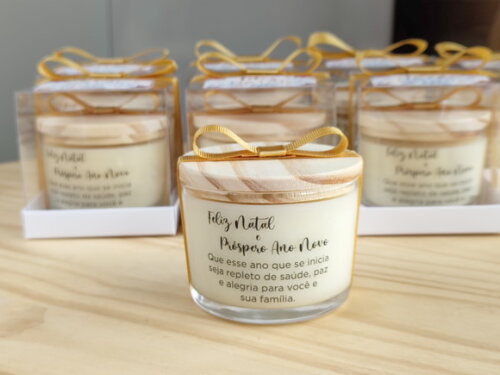 Vela Aromática 100g Personalizada na Caixa Transparente
