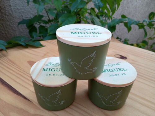 Vela Aromática 100g Vidro Colorido Personalizado com Organza