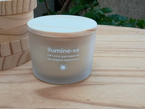 Vela Aromática 100g Vidro Fosco com Personalização em Branco