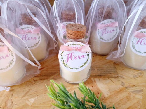 Vela Aromática 60g com Tampa de Cortiça e Tag Personalizada