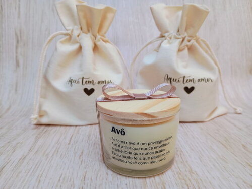 Vela Aromática Personalizada para Anúncio de Gravidez