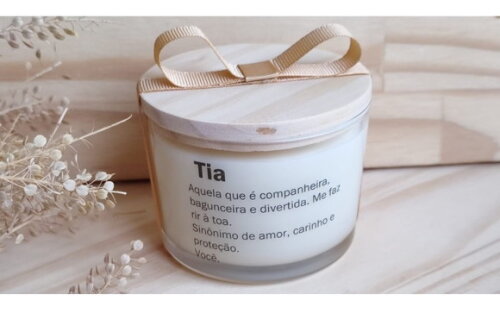 Vela Aromática Personalizada para Anúncio de Gravidez