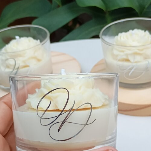 Vela aromática com Flor personalização hot stamping e tampa de