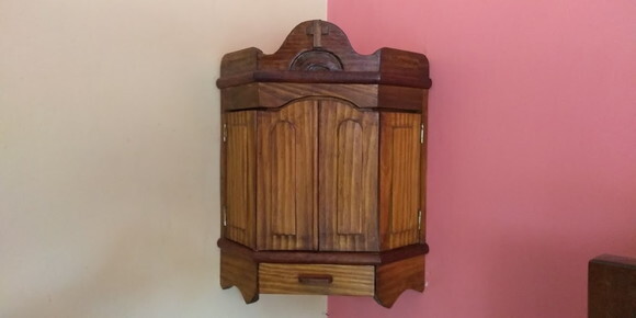 Oratório Canto de Parede com Gaveta