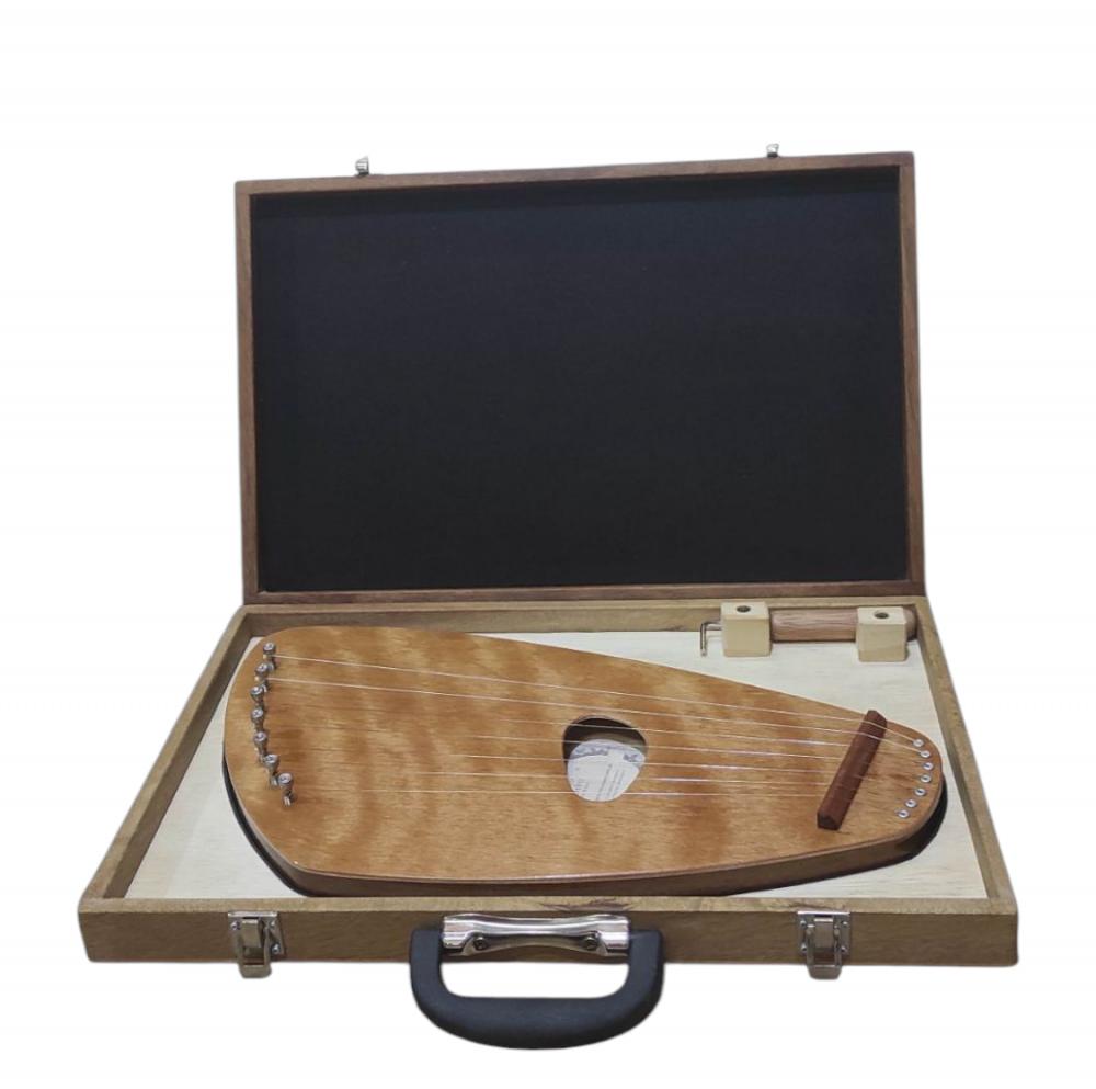 Kantele Pentatônico com Estojo Efeito Madeira