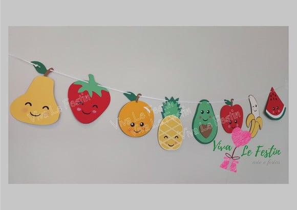 Bandeirola em Camada de Papel Frutas Frutinhas