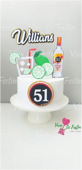 Topo de Bolo - 51 Uma Boa Idade - Cachaça