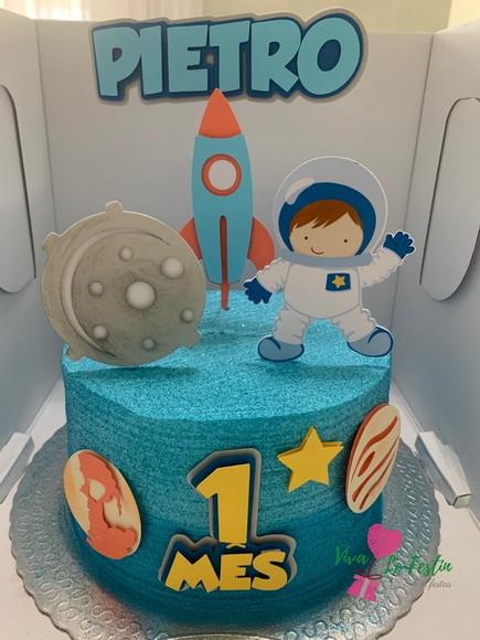 Topo de Bolo - Astronauta Cute