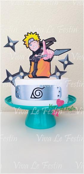 Topo de bolo no tema anime naruto personalizado com nome e idade