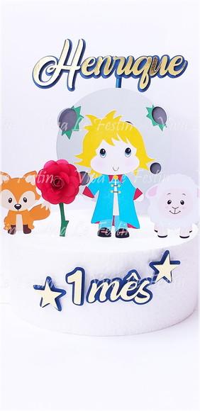 Topo de bolo personalizado pequeno principe com nome e idade