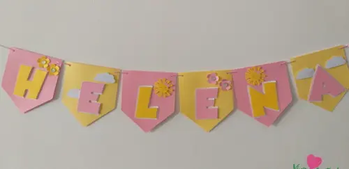 Bandeirola Solzinho Primeira Volta ao Sol Personalizado com Nome