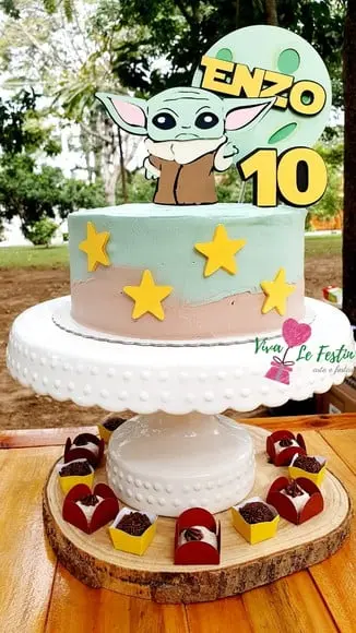Topo de Bolo - Baby Yoda