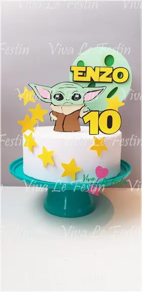 Topo de Bolo - Baby Yoda