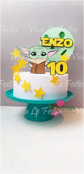 Topo de Bolo - Baby Yoda