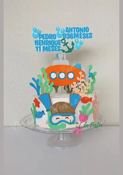 Topo de Bolo - Fundo do Mar